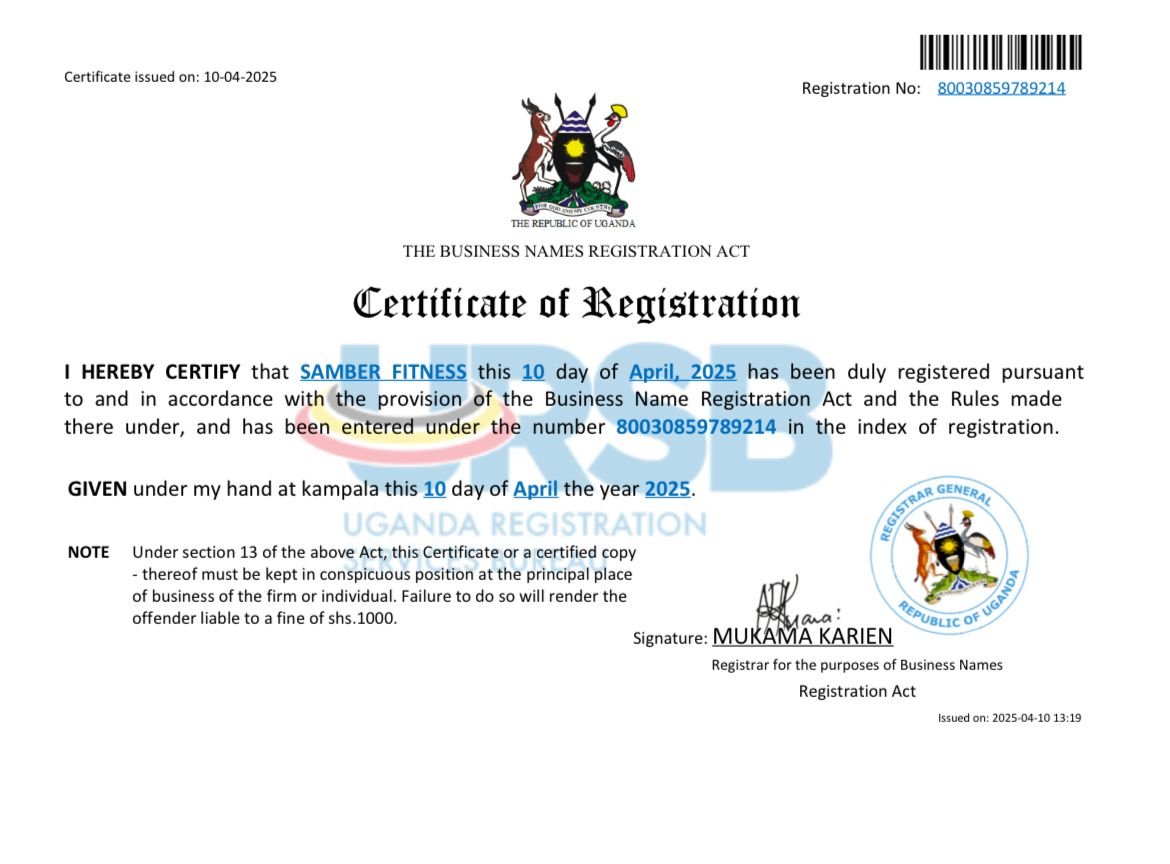 URSB Registration Certificate